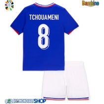 Maglie da calcio Francia Aurelien Tchouameni #8 Prima Maglia Bambino Europei 2024 Manica Corta (+ Pantaloni corti)